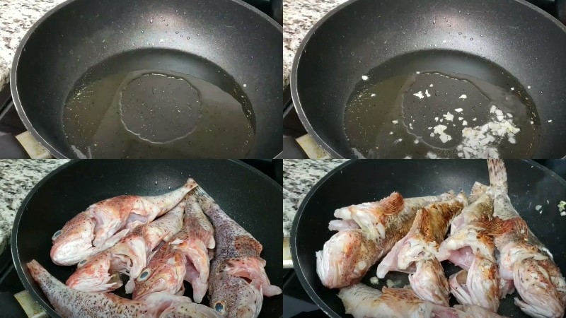 Phi thơm hành tỏi và xào cá mú