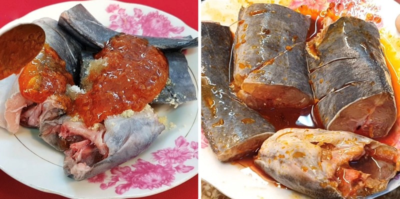 Ướp cá trê với các nguyên liệu