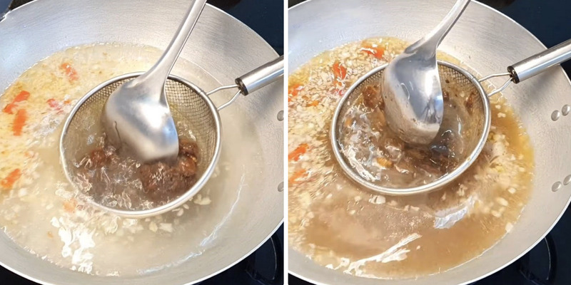 Lọc nước cốt me tạo vị chua