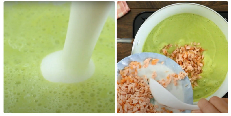 Cho cá hồi vào sữa