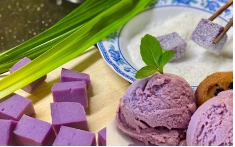 Bánh crepe khoai lang tím