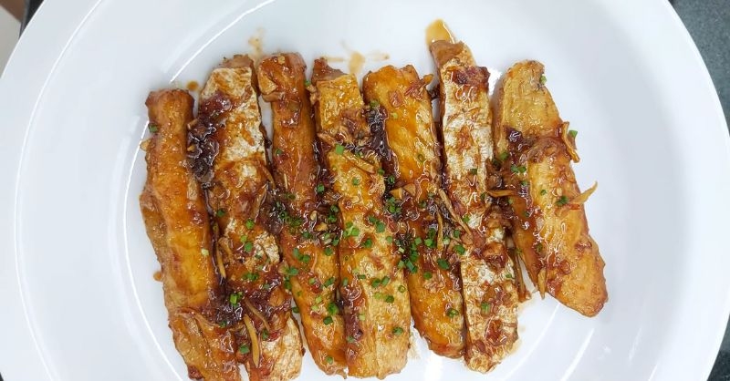 Lườn cá hồi áp chảo sốt Teriyaki lạ mắt