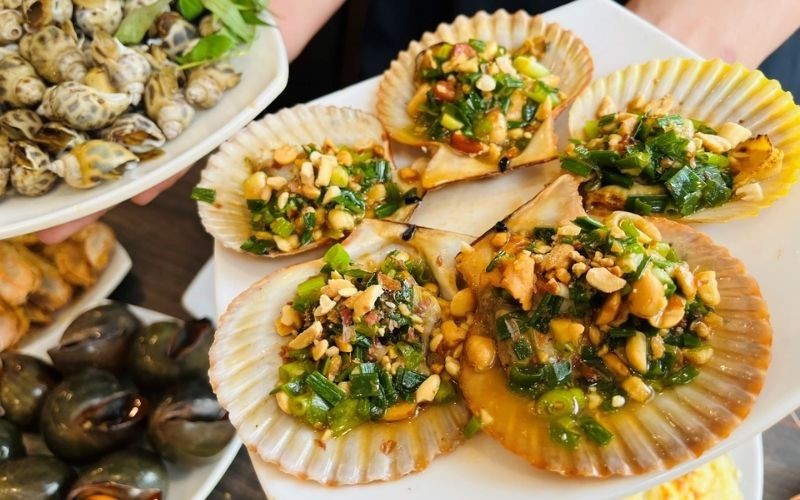 Sò điệp nướng mỡ hành thơm ngon hấp dẫn