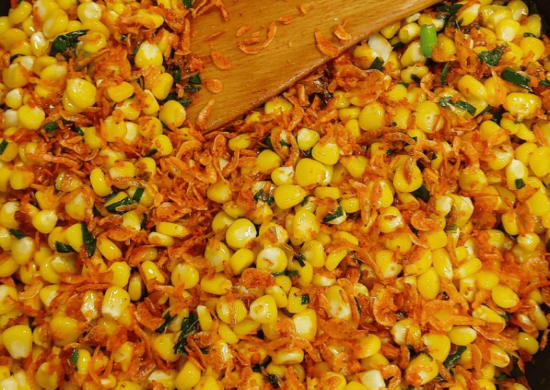 Tép khô xào bắp