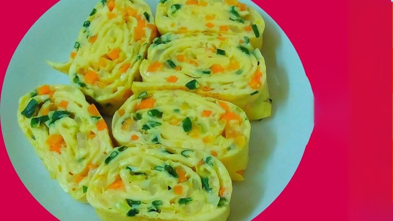 Trứng vịt chiên rau củ