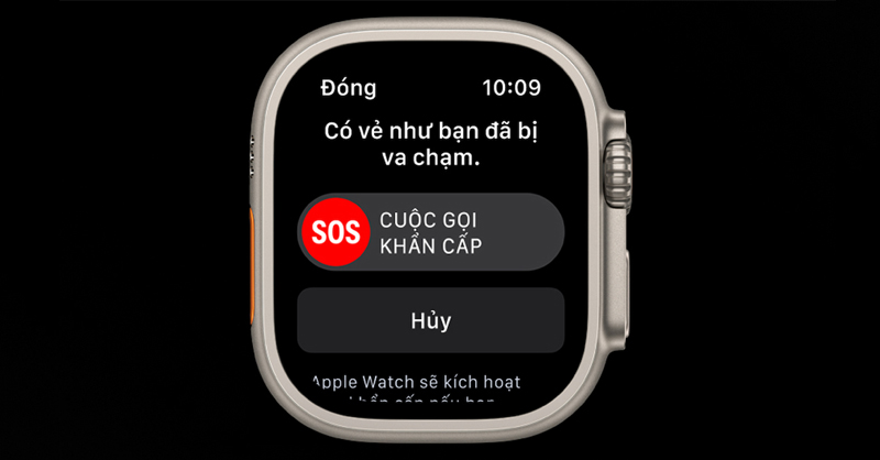 Tính năng phát hiện va chạm trên Apple Watch Ultra 2