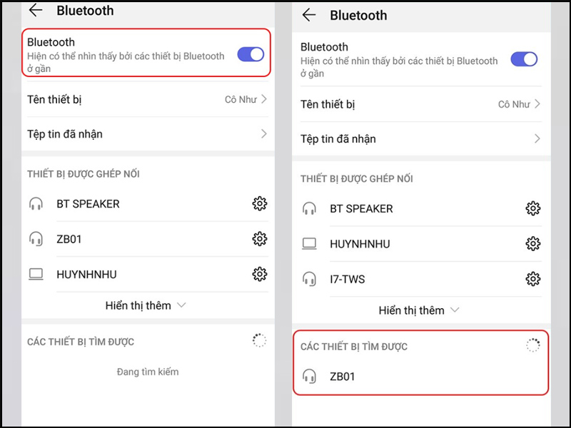 Bật Bluetooth trên điện thoại và tiến hành ghép nối thiết bị