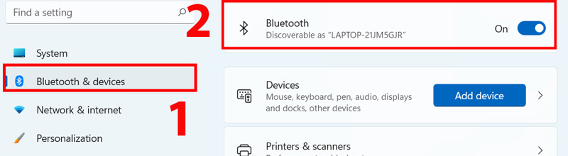 Chọn Bluetooth & devices