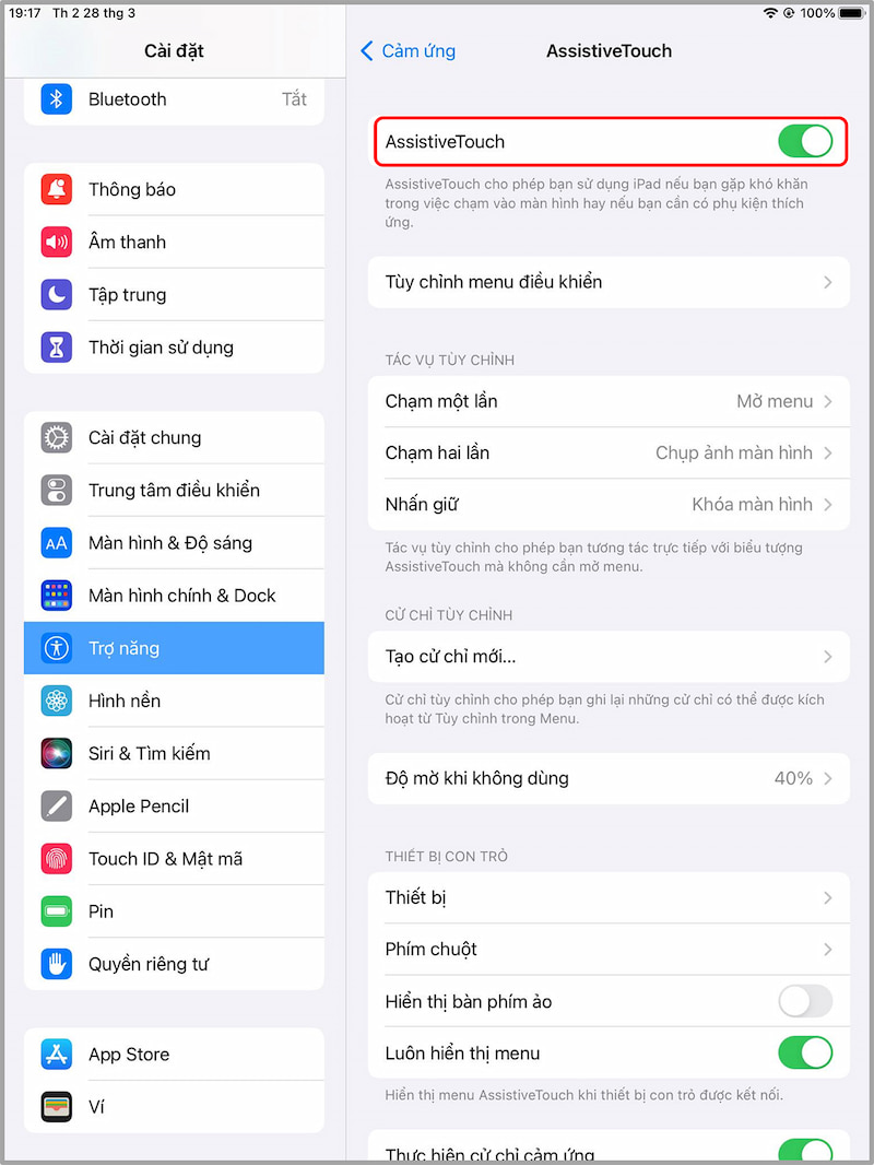 Bật AssistiveTouch