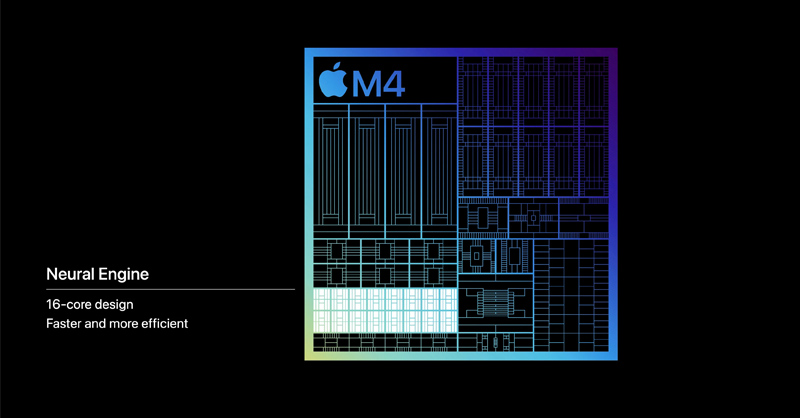 Nhân Neural Engine với khả năng xử lý AI mạnh mẽ của chip Apple M4