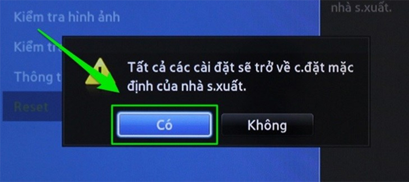 Chọn vào Có