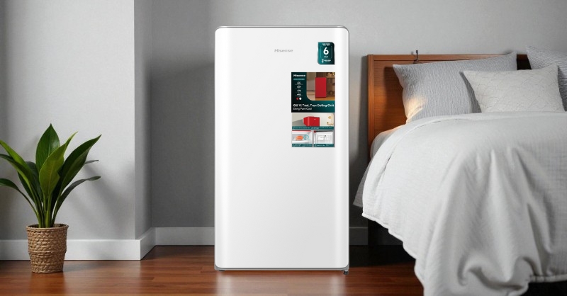 Tủ Lạnh Hisense 82 Lít HR08DW có thiết kế nhỏ gọn