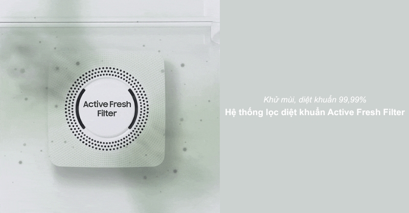 Hệ thống lọc diệt khuẩn Active Fresh Filter giúp không khí trong tủ mát lành, sạch khuẩn