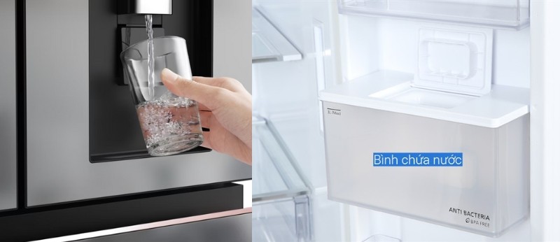 Ngăn chứa nước lấy nước ngoài với bộ lọc carbon kháng khuẩn, khử mùi