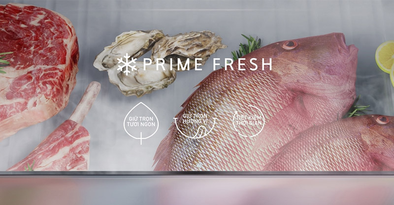 Prime Fresh bảo quản cá và thịt đông mềm ở nhiệt độ chuẩn -3°C