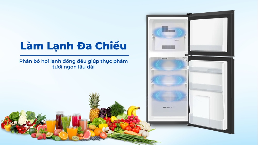 Tủ Lạnh Aqua 130 Lít AQR-T160FA(BS) giữ cho thực phẩm tươi ngon