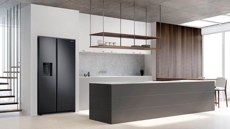 Tủ có thiết kế hiện đại, tăng phần sang trọng cho không gian bếp