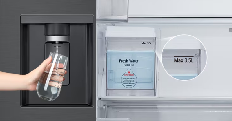 Tủ lạnh lấy nước ngoài không cần nối ống nước (Dùng bình chứa)