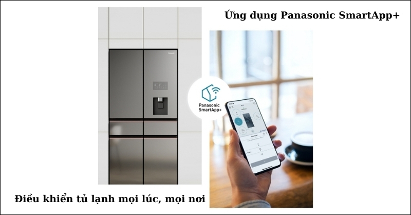 Tủ lạnh Panasonic có thể được điều khiển thông qua ứng dụng Panasonic SmartApp+