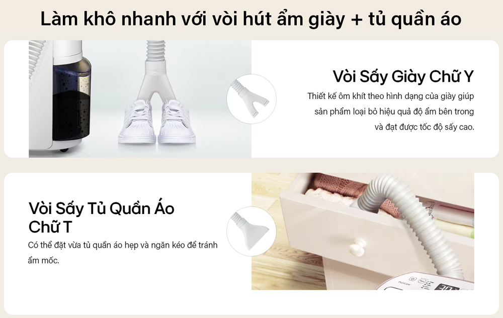 2 vòi sấy đi kèm máy LG MD16GQSE0