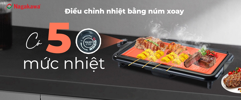 5 mức điều chỉnh nhiệt độ linh hoạt bằng núm xoay