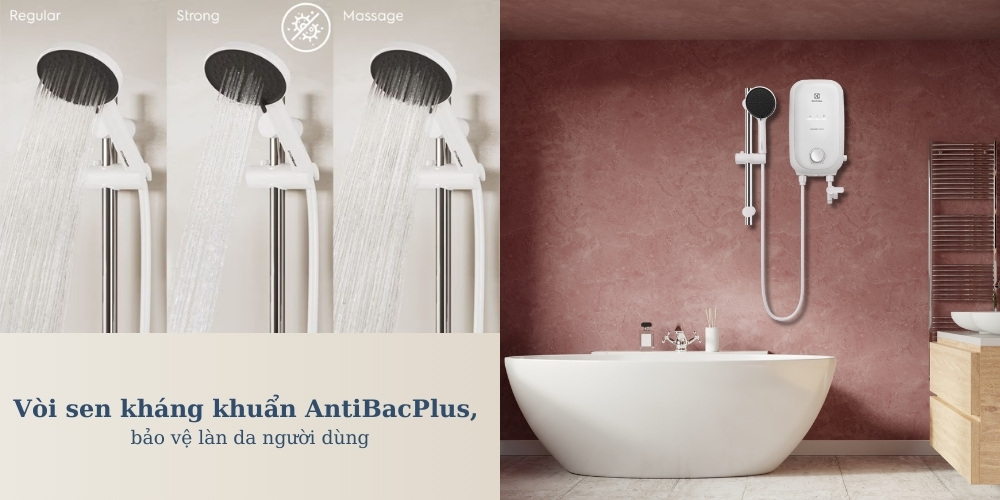 Bảo vệ làn da người dùng với vòi sen kháng khuẩn AntibacPlus