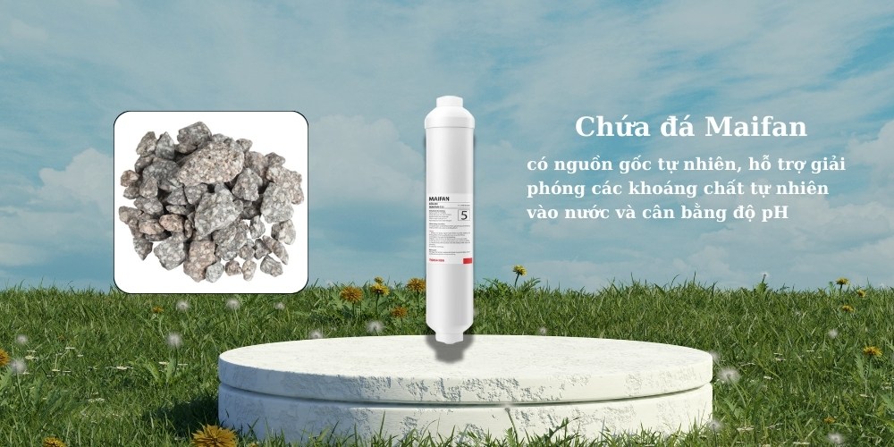 Cấu tạo lõi lọc đá Maifan hỗ trợ giải phóng các khoáng chất và cân bằng độ pH trong nước