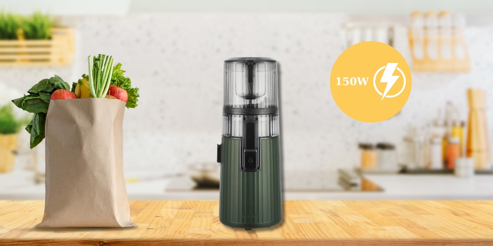 Công suất ép 150W hoạt động ổn định, ép kiệt nước trái cây và rau củ