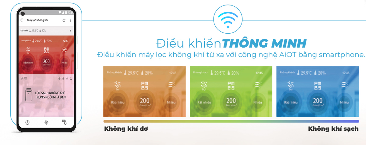 Điều khiển từ xa thông qua Sharp Air App