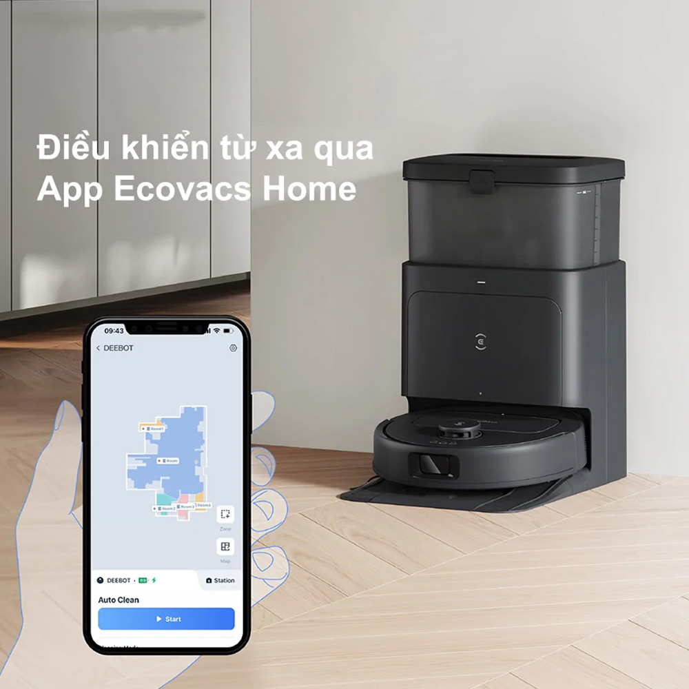 Điều khiển robot qua ứng dụng Ecovacs Home