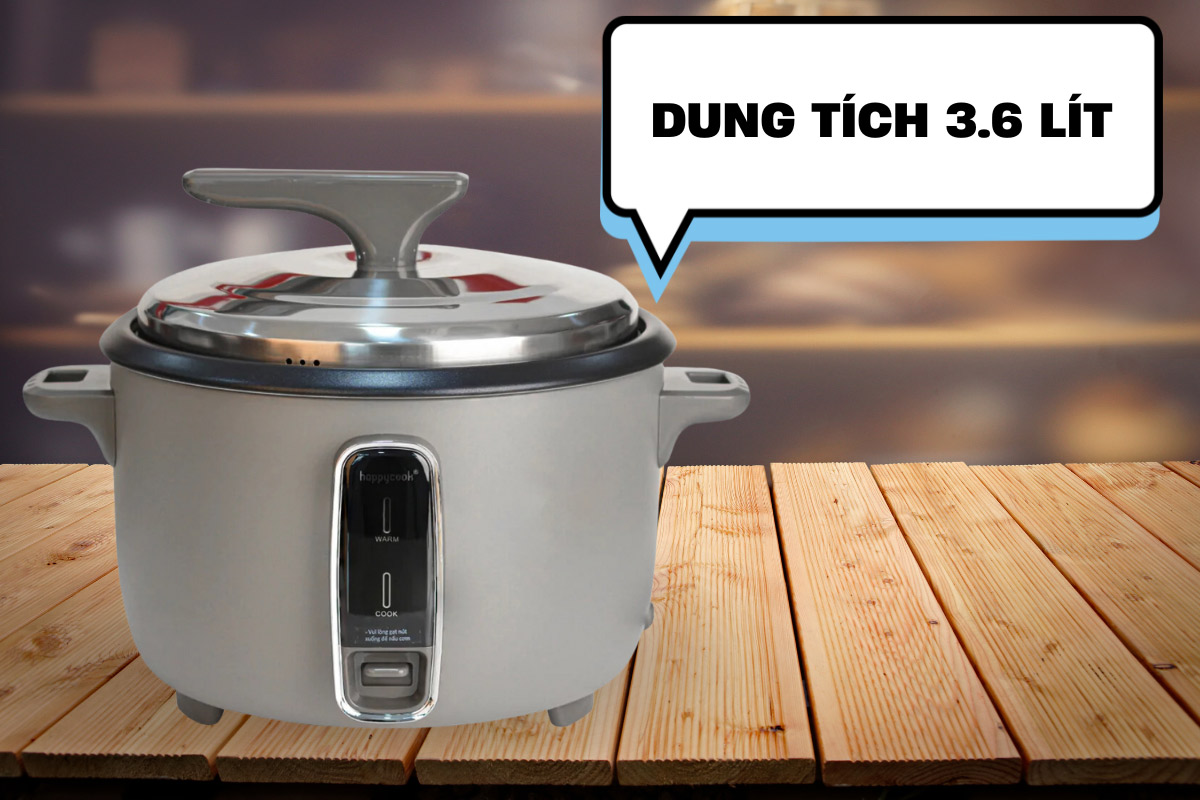 Happy Cook HCD-360G có dung tích lòng nồi 3.6 lít