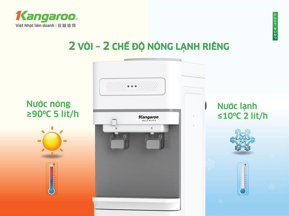 Kangaroo KG36A2 trang bị 2 vòi riêng biệt độc lập