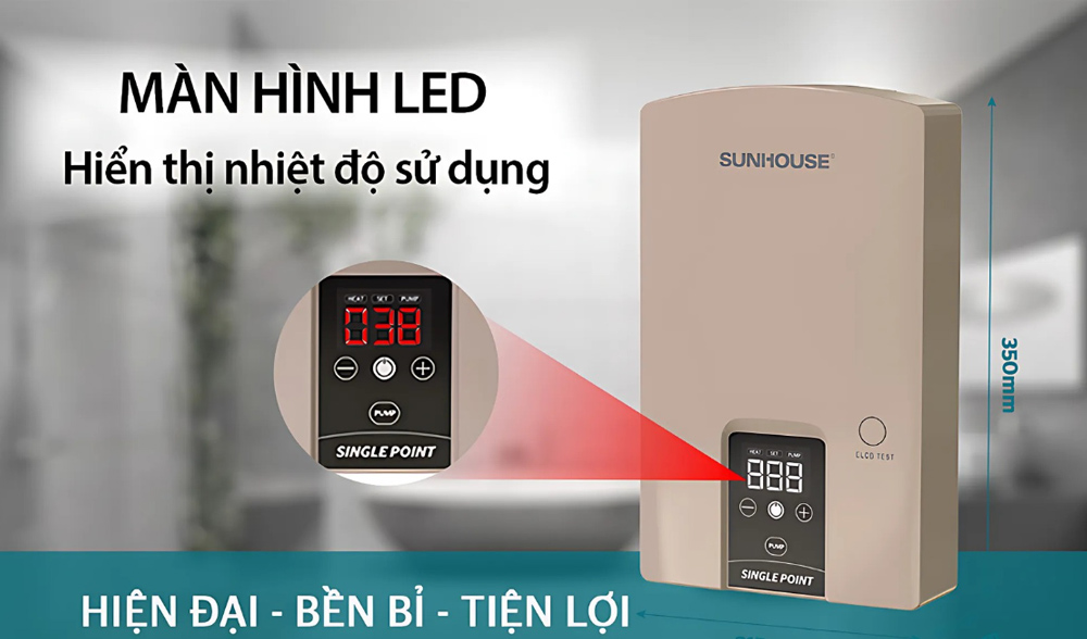 Màn hình LED tích hợp trên thân máy Sunhouse SHA-9454EP