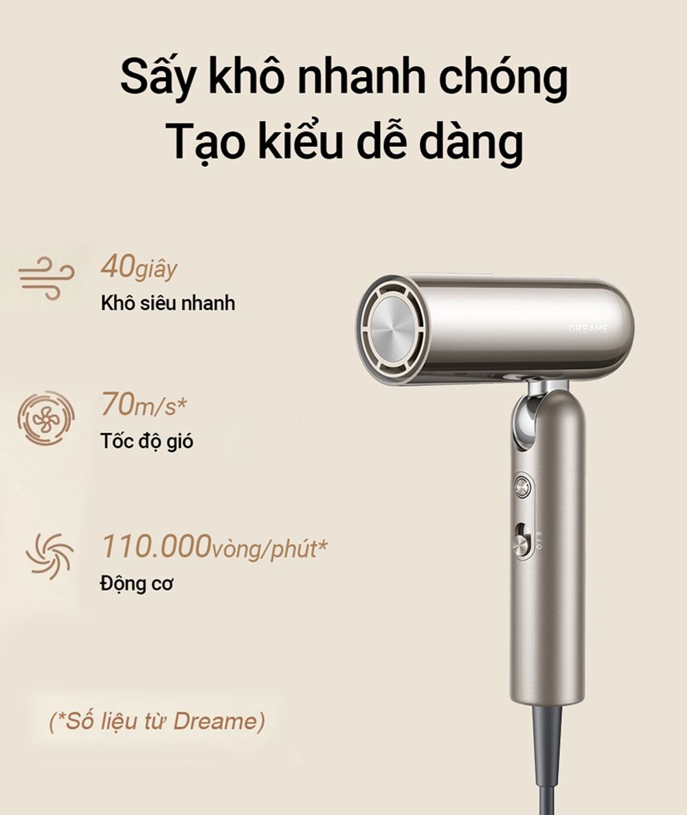 Máy sấy tóc Dreame AHD51 động cơ mạnh mẽ