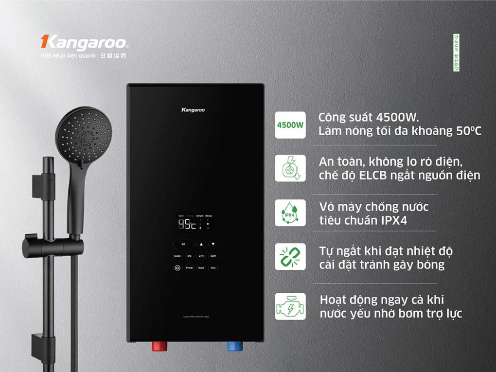 Những tính năng nổi bật của máy nước nóng Kangaroo KGWD45P1