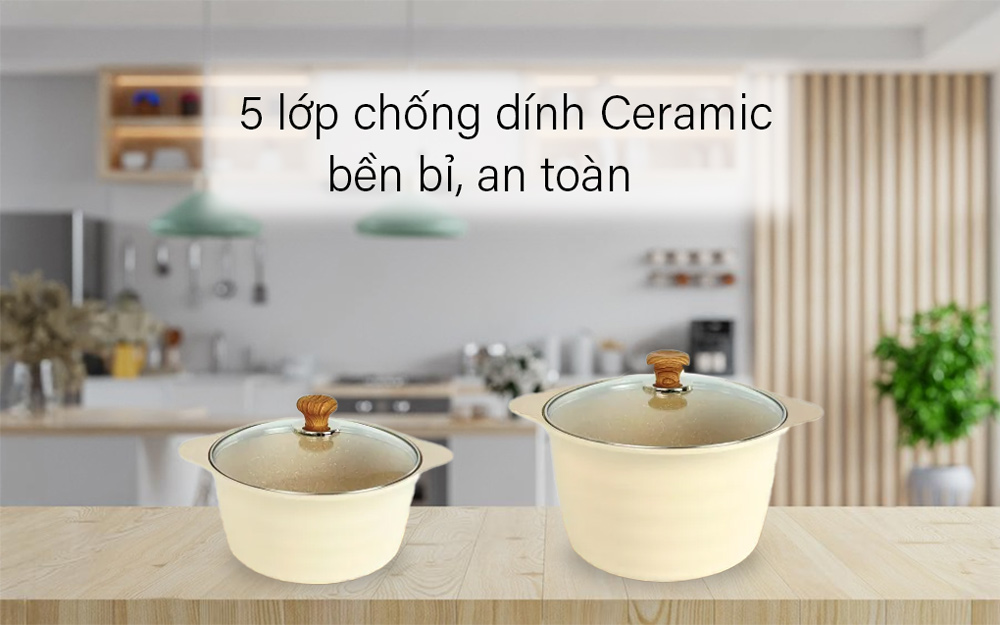 Nồi EBLMIH4 phủ 5 lớp chống dính Ceramic