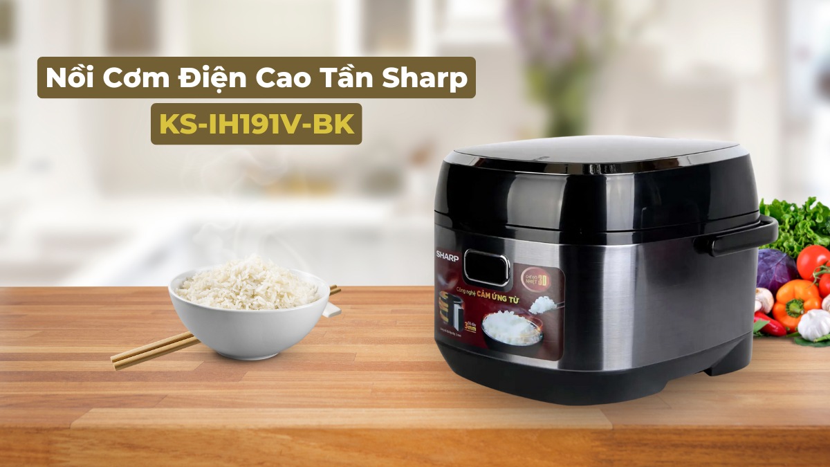 Nồi Cơm Điện Cao Tần Sharp KS-IH191V-BK 1.8 lít sở hữu kiểu dáng hài hòa