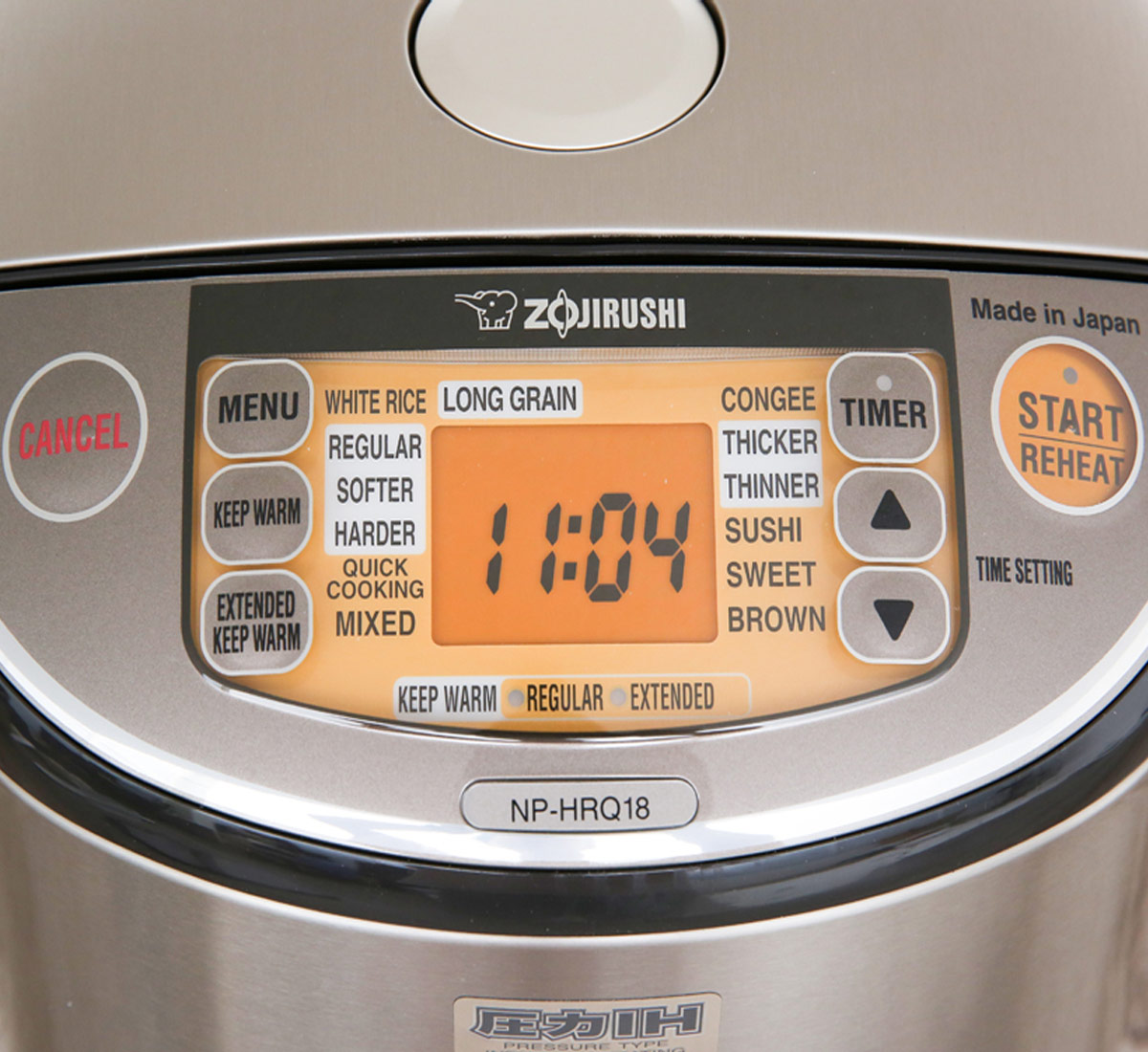 Zojirushi NP-HRQ18-XT nút nhấn điện tử