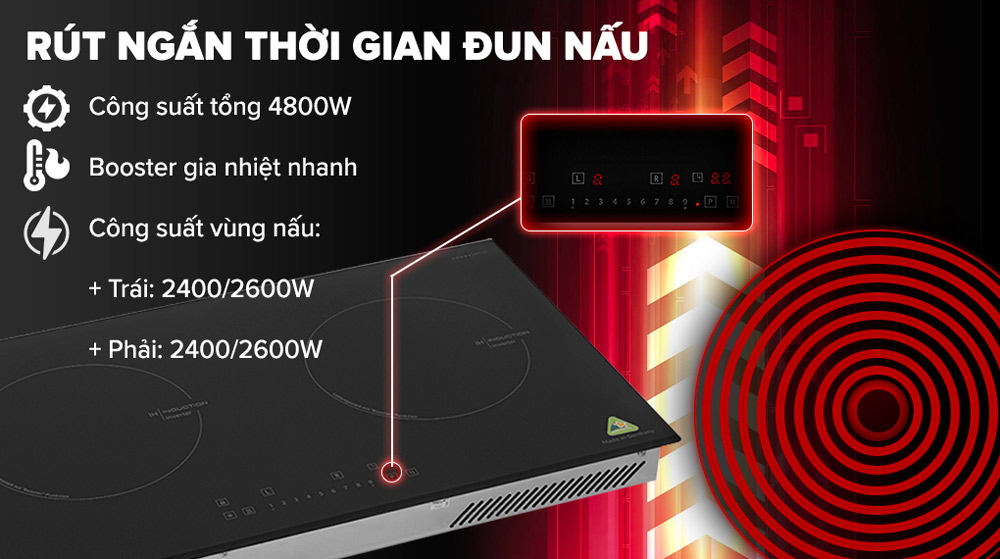 Bếp từ Pramie PRDE-2223 công suất 4800W