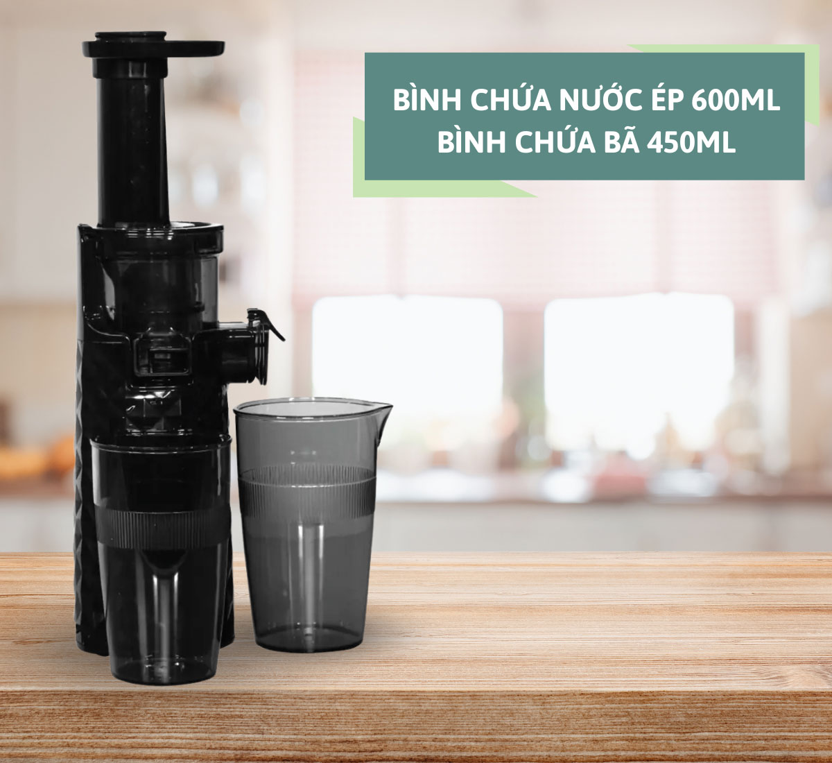 Bình chứa nước ép 600ml và bình chứa bã 450ml