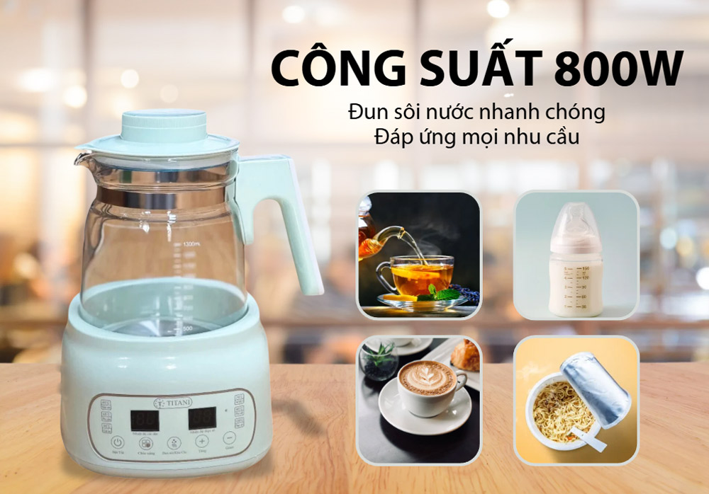 Bình đun Titani TK-1300M công suất 800W