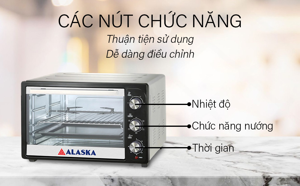 Các nút chức năng lò nướng Alaska KW-50C