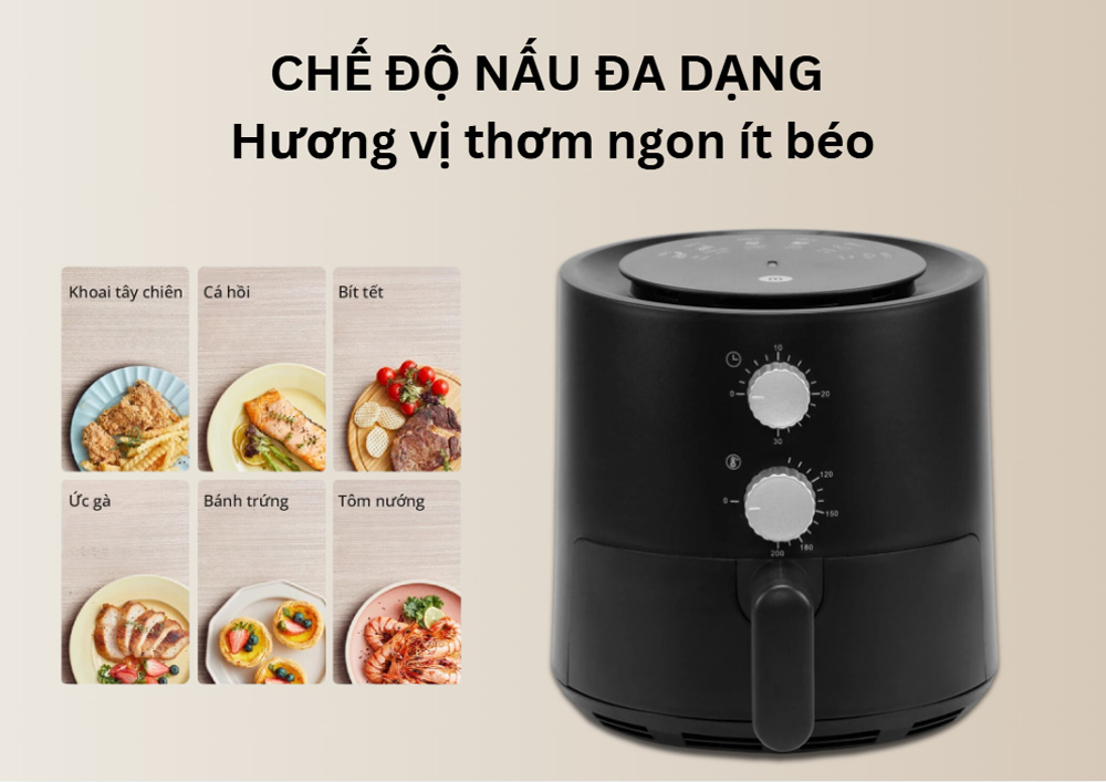 Chế độ nấu của nồi chiên Mishio MK320