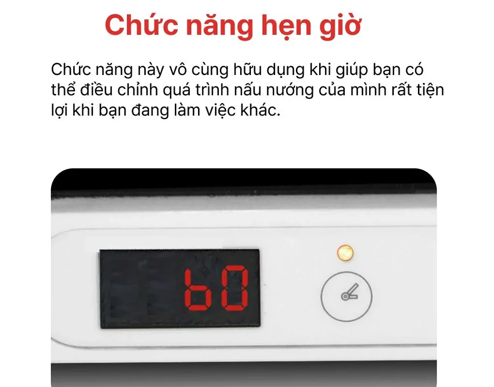 Chức năng hẹn giờ bếp từ Happy Cook HSI-200KS 