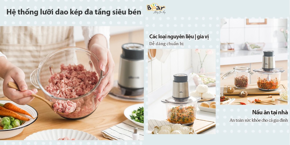 Công suất 300W và lưỡi dao 4 cánh bằng inox 304 không gỉ, sắc bén