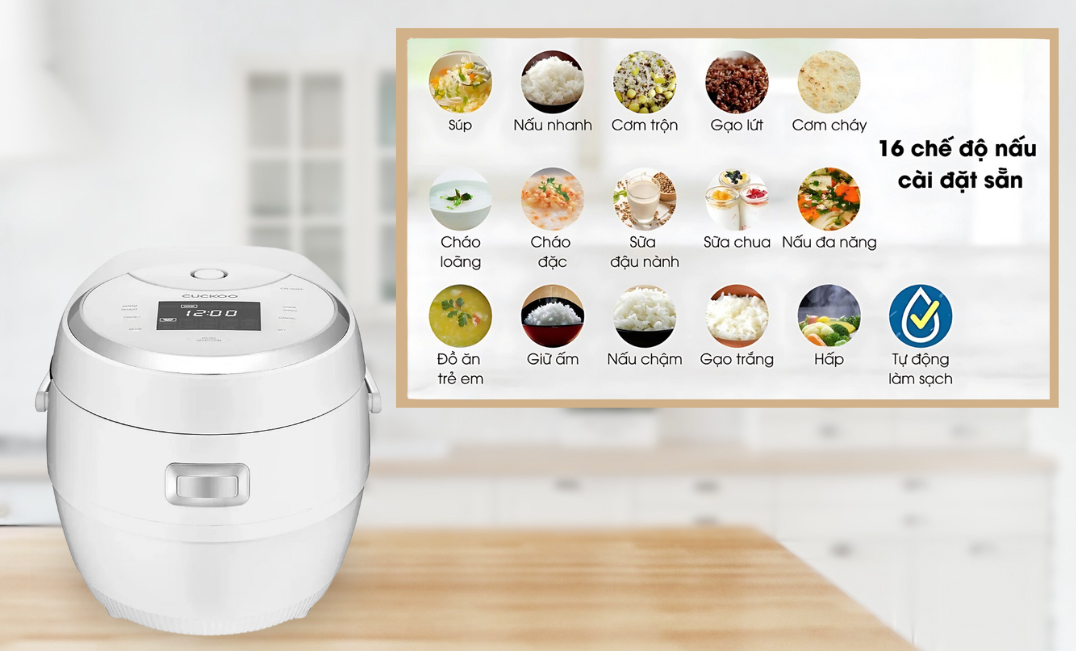 Cuckoo CR-1020F với 16 chế độ cài đặt sẵn