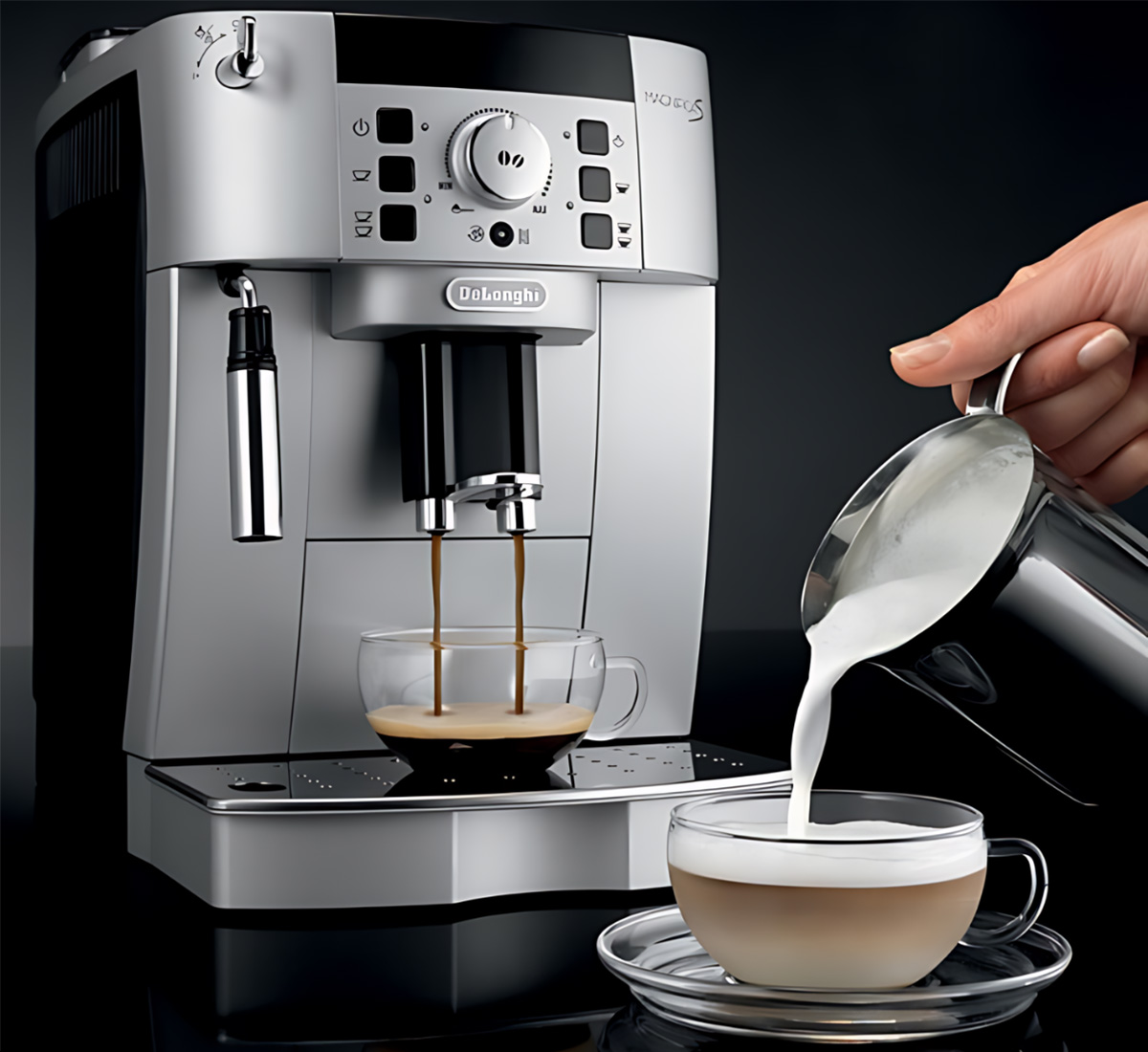 Delonghi ECAM22.110.SB trang bị hệ thống pha Cappuccino