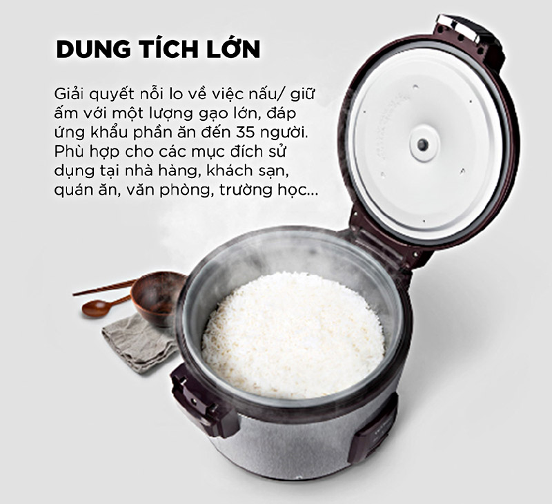 Dung tích lớn đáp ứng khẩu phần 35 người ăn 