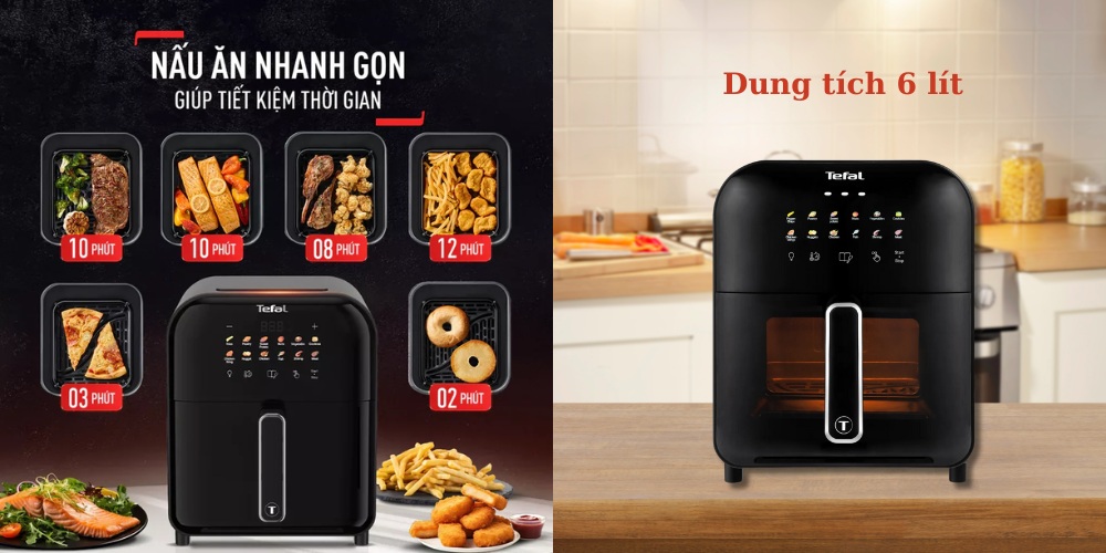 Dung tích và chức năng của nồi chiên không dầu Tefal EY821868