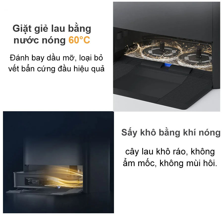 Giặt tấm lau bằng nước nóng 60°C